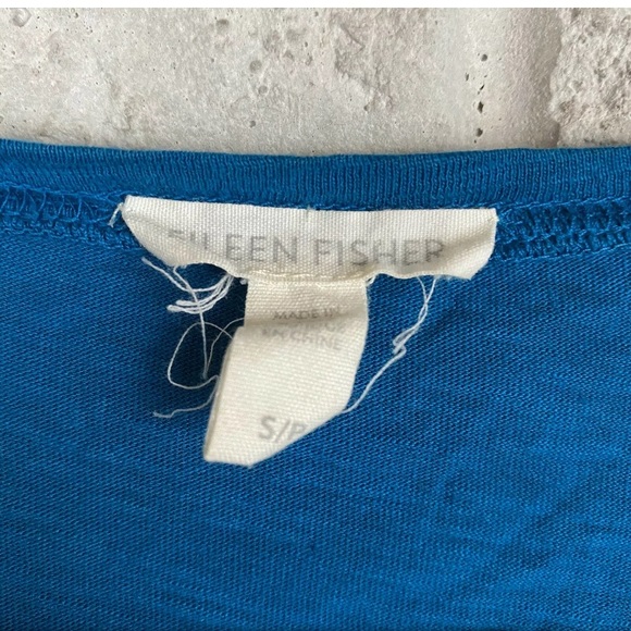 Eileen Fisher Organic Cotton V Neck Tee High Low - Picture 7 of 8